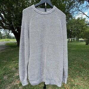 Outpost Makers Mens XL Tan Waffle Knit Cotton Crewneck Sweater Oatmeal
